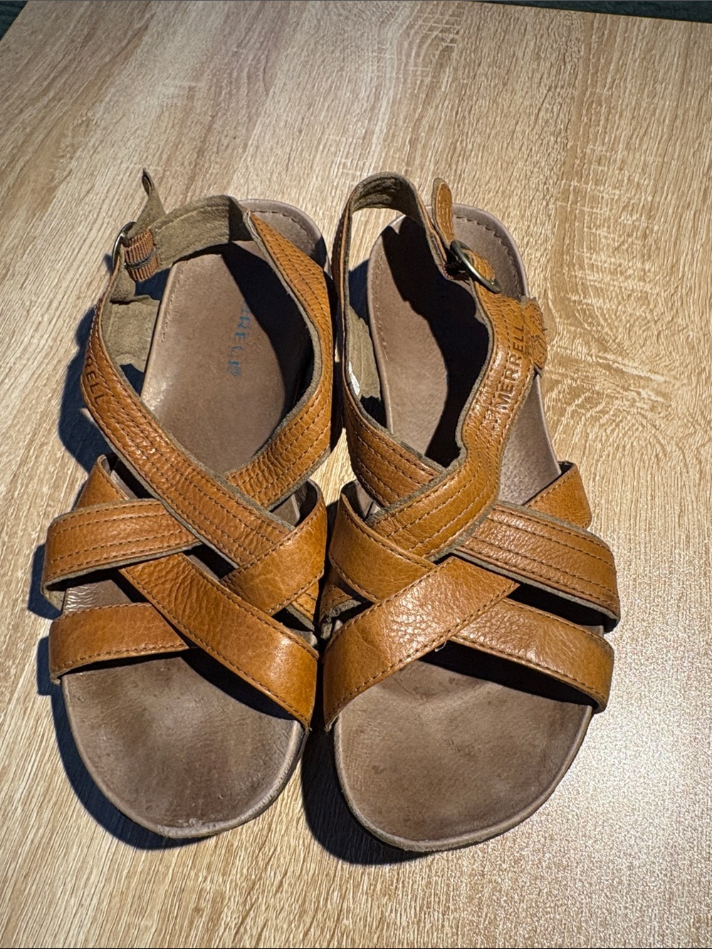 Merrell Women's Tan Leather Strappy Sandals
